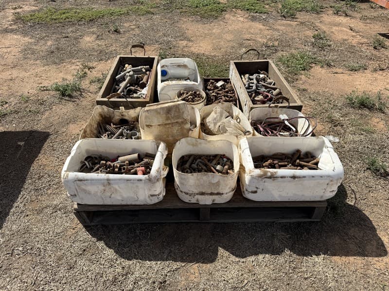 PALLET OF NUTS, BOLTS, CHAINS AND SUNDRIES