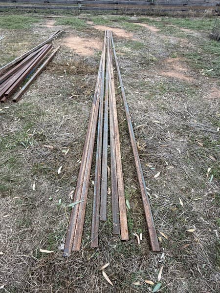 50mm x 20mm steel. 7 lengths in total measuring 8 metres long each.