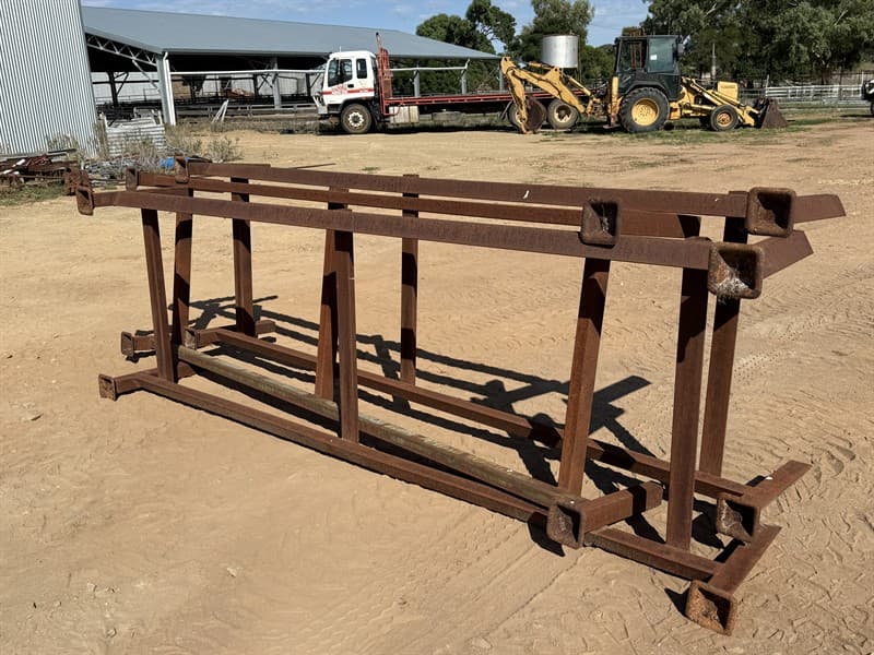 6 X STEEL RACKS. 3100mm long x 550mm high x 1000mm wide