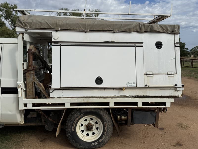 UTE TRAY CAMPER. 1735mm x 2175mm. Folding kayak carrier. Double bed. Fridge slide. 90 litre water tank. 4 x jack stands. Annex.