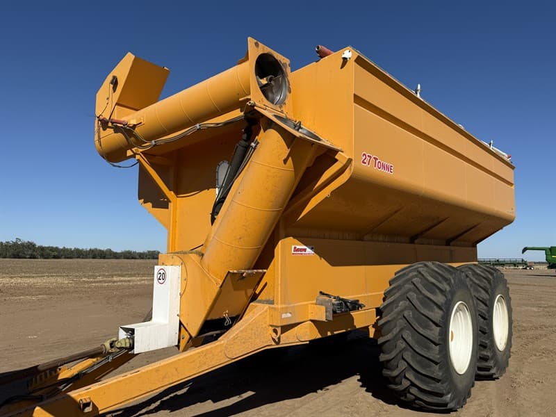 2021 BADENGI 27T CHASER BIN. Serial no. BDG27CB47. Hydraulic rear steer axle. PTO drive. Hydraulic fold auger. Hydraulic spout. Tyres 30.5L-…