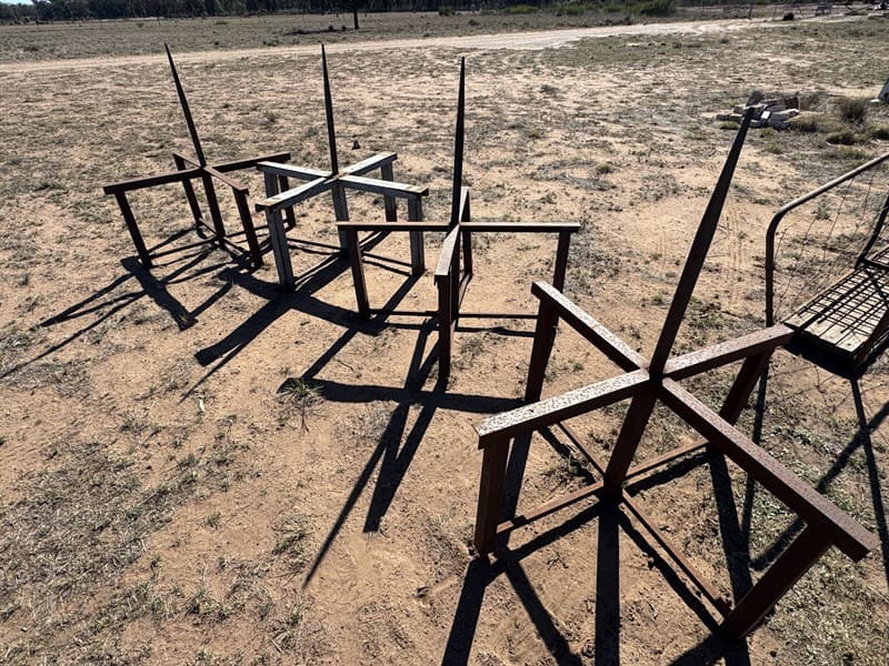4x Round Bale Hay Feeder Spike. Located Mogriguy, NSW