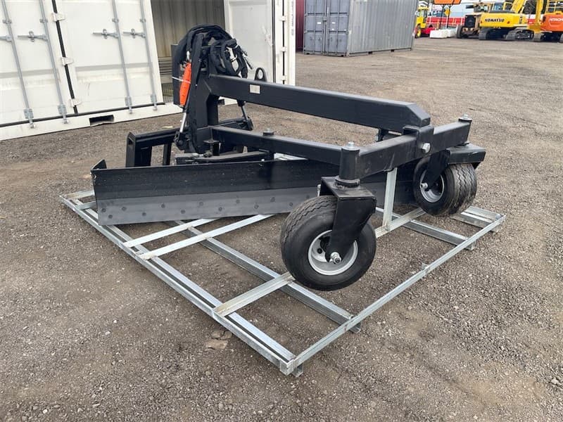 Unused Grader Attachment to Suit Skid Steer, Blade Width 2.42m Rotation angle 25°, Incline Angle: 24°, Shipping Dimensions: 2590mm L x 2160m…
