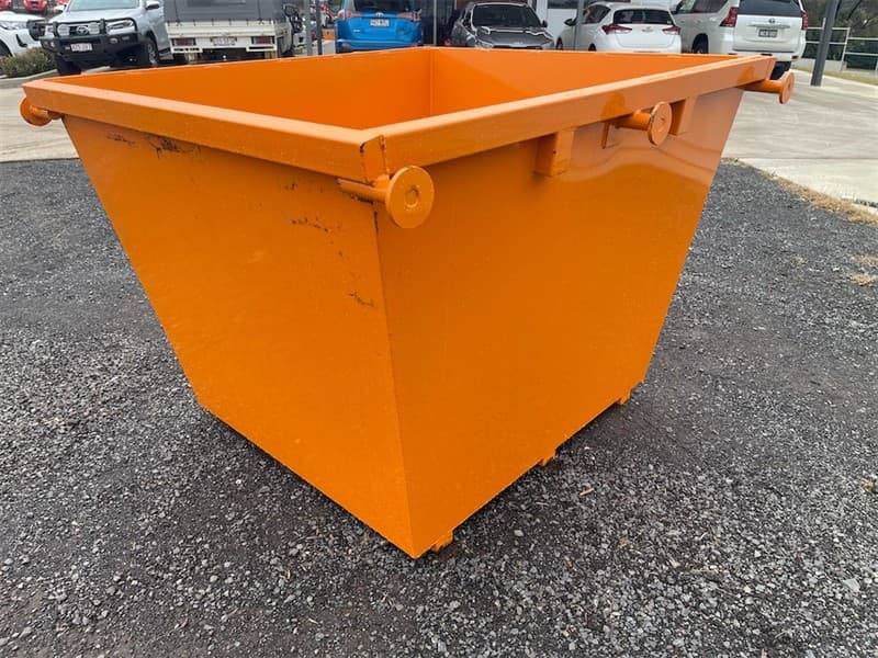 Unused 2 Cubic Metre Skip Bin, Heavy Duty Steel construction, Lifting pins, Overall Length : 1805mm x Overall Width: 1740mm x Overall height…