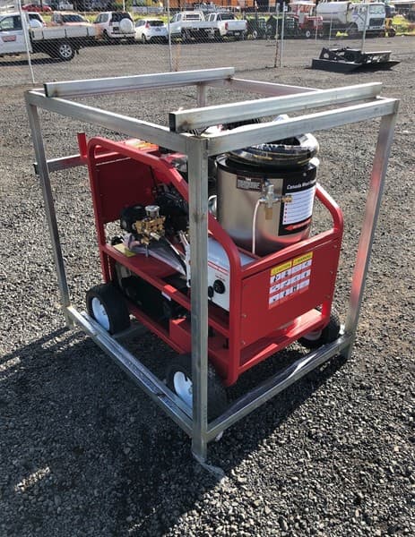 Unused Heated Pressure Washer / Water Blaster, 3600PSI, Key Start, Diesel Fired Burner, Various Spray Nozzles, Lance / Gurney, Wheels, Heavy…