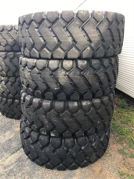 Quantity of 4x Unused 20.5-25 Earthmoving Tyres, Tubeless, Pattern: E3E, PR: 24, To suit 17 inch rim, Each Tyre approximate Shipping Dimensi…