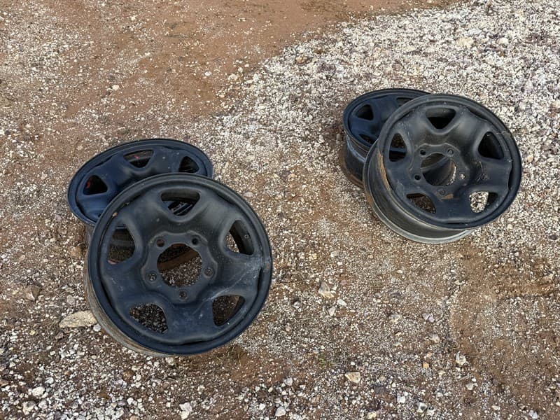 4 X 79 SERIES LANDCRUISER RIMS. 5 stud. Located Quambone, NSW