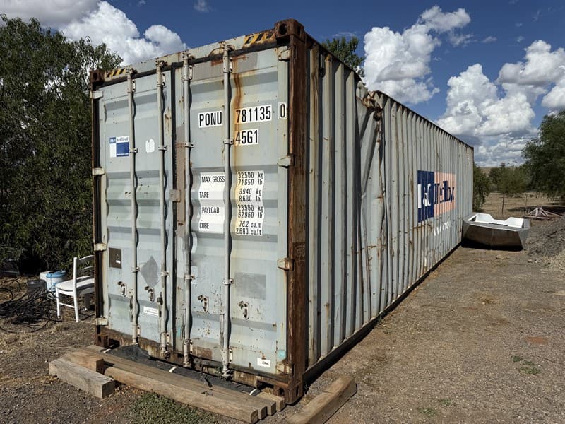 40FT HIGH CUBE CONTAINER. See damage in photos. Contents not included. Located Parkes, NSW. GST will not be added to knock down price. GST s…