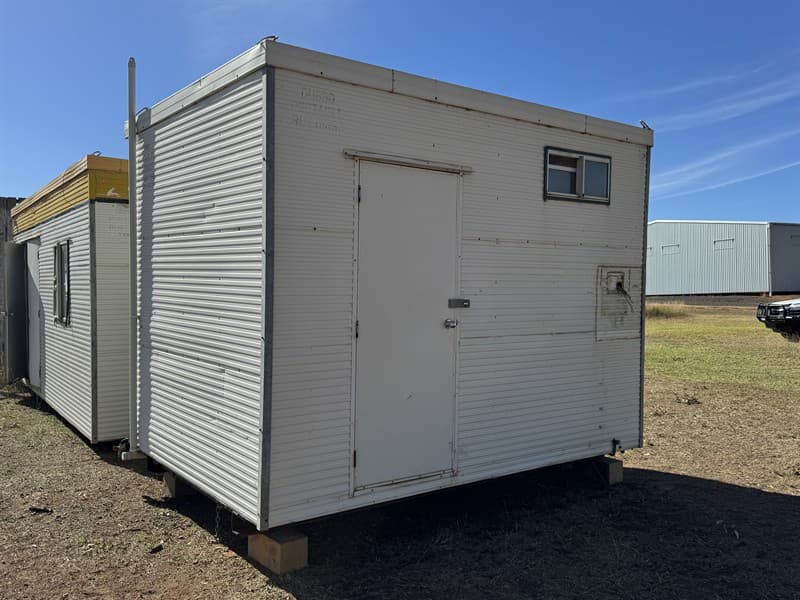 ABLUTION BLOCK. 3.6m x 2.4m x 2.9m. 2x toilets. 1x Shower. Worked when last used approx 1 month ago. Power has been cut. Located Terramungam…