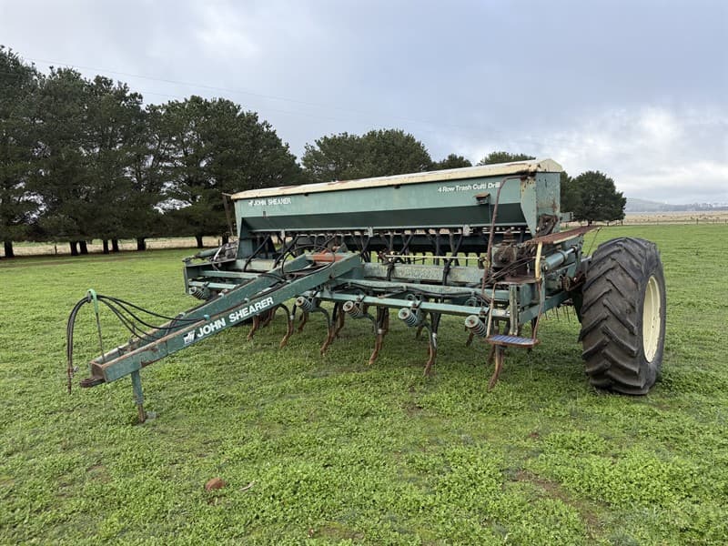 JOHN SHEARER 28R G.S.B S/N:165846. combine planter is set with 6” spacing between tynes and fitted with small seeds box. in working conditio…