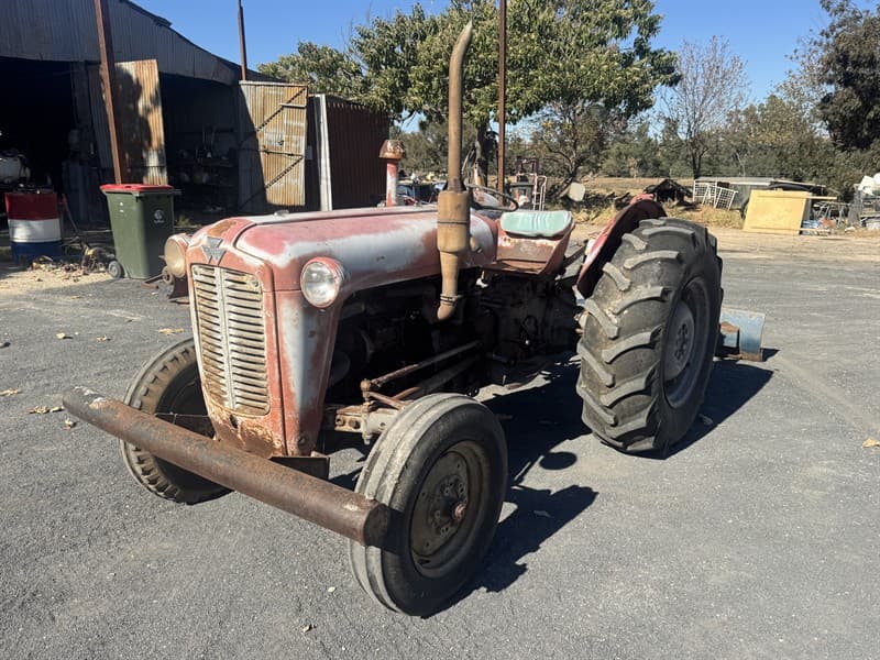 MASSEY FERGUSON 35. Grader blade included. Diesel, Tyres good, Works well. Located Maryvale, NSW (Geurie).