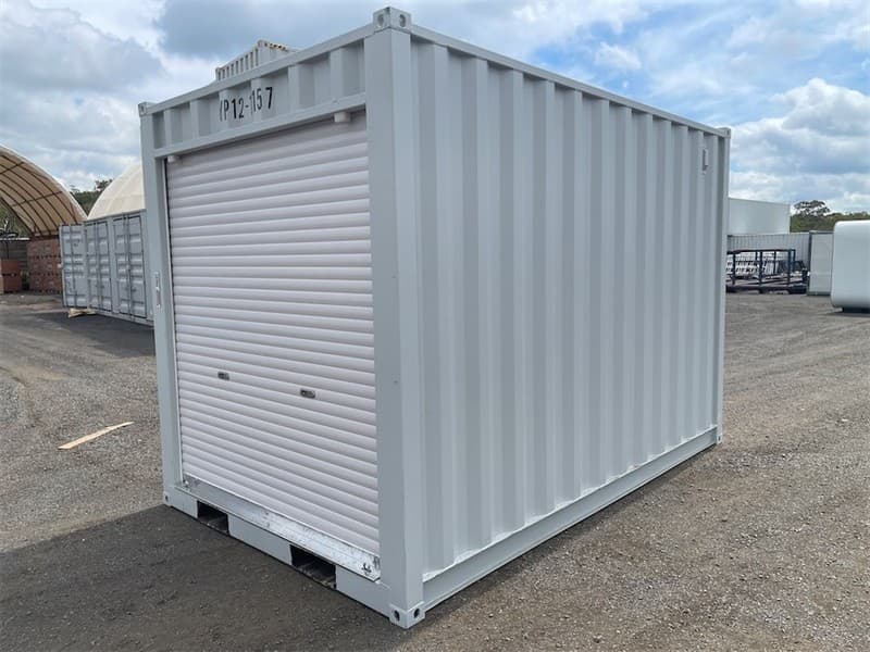 Unused 12ft Storage Container with Roller Door, Comes with Fork Pockets, Timber Floor, Roller Door Approximate Opening: 1900mm W x 1950mm H,…