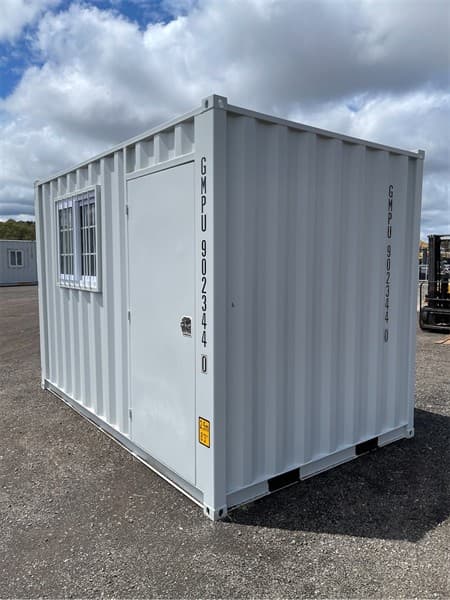 Unused 12ft Storage Container Comes with Fork Pockets Side Door & Window Lockable Door Timber Floor Approximate Shipping dimensions: 2230mm …