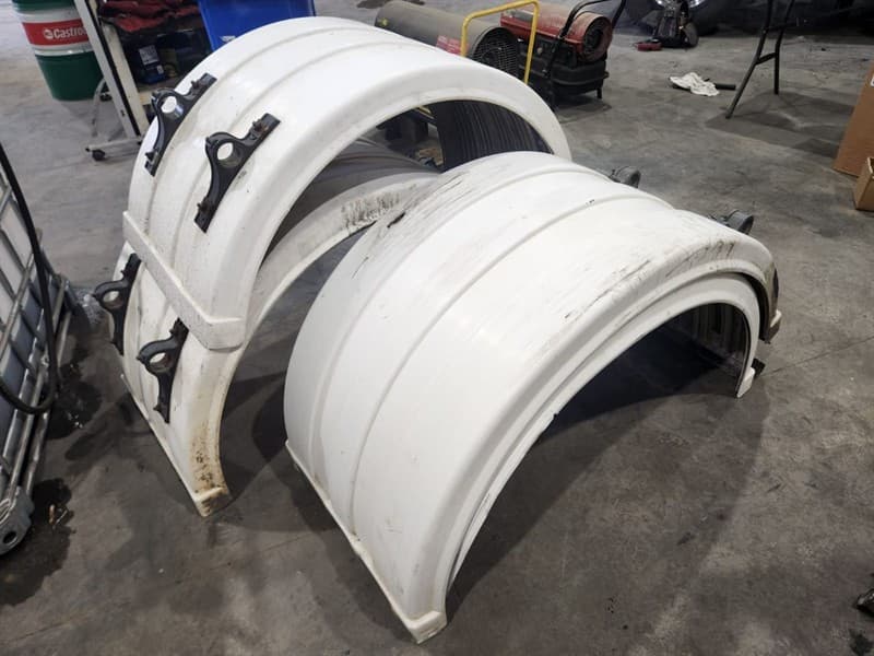 4 White Plastic Guards. Located Orange, NSW