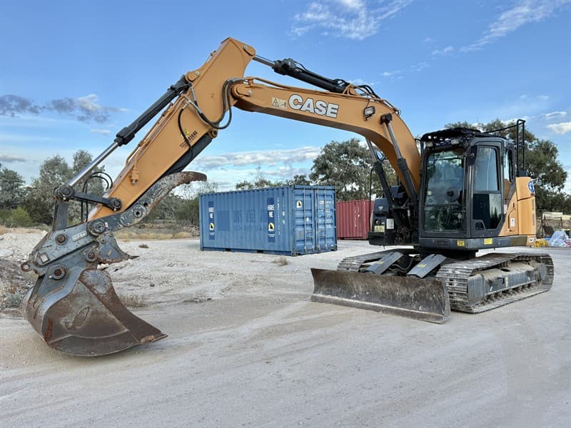 2022 CASE CX145C. Serial no. DAC145J6NMSFE1115. 546 genuine hours. Mine spec machine fitted with air conditioning and safety features. Inclu…