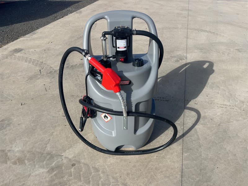 Unused 75L Portable Fuel Tank with 12V DC Pump,, Model: DD7801, Maximum Flow: 40 lpm, 4m of ¾ inch Delivery Hose, Shipping Dimensions: 525mm…