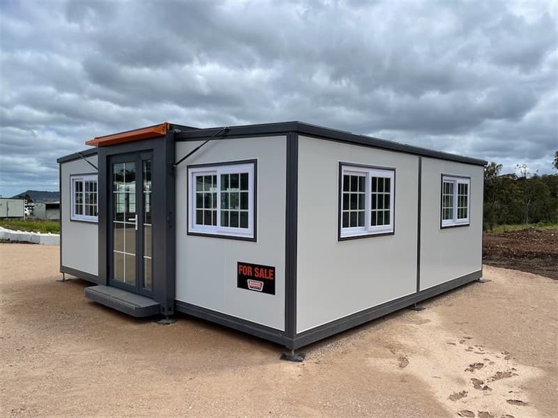 Unused Expandable 2 Bedroom Container House with Ensuite, Model: L0206-BR2, Includes: 8 Sliding lockable Windows, 1 x Door, Timber look floo…