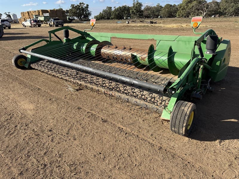 John Deere 615P Belt Pickup Front, SN: 1H00615PKD0755940. 15' Pickup front, 4 belt transfer system,hydraulic adjusted hold down system, air …