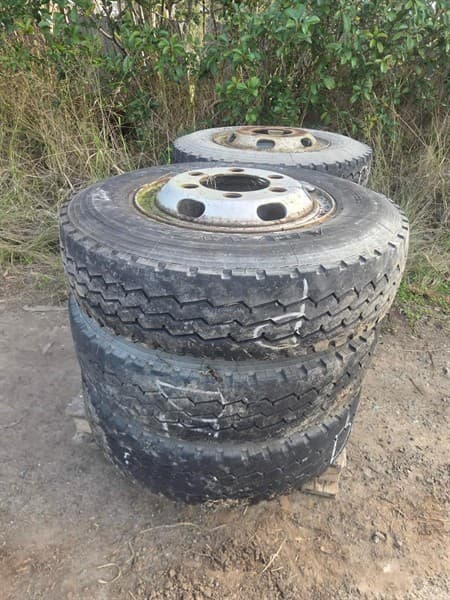 6 X 7.50R16 TYRES AND RIMS. 6 stud rims.