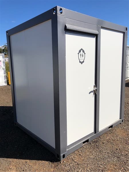 Unused Ablution / Toilet Block, Quality Finish, fitted with shower, toilet, sink, mirror, lockable door, Hot & Cold-water inlets, 2 waste ou…