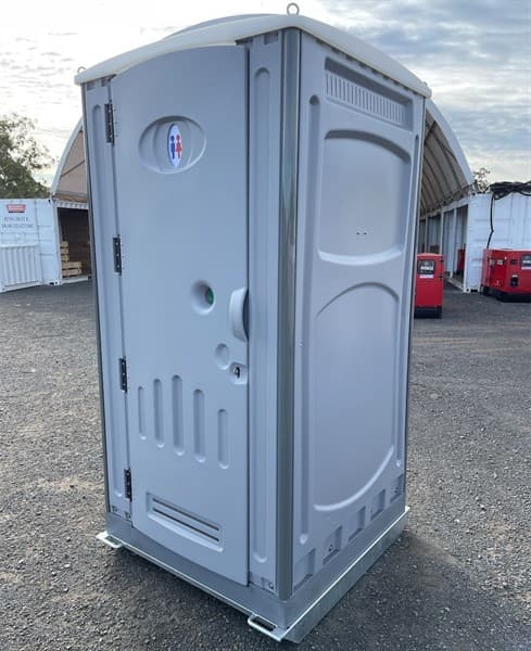 Unused Fresh Water Portaloo, with Hand Basin, Mirror, Steel Skid Base, Foot pumps for Flush & Hand Basin, Shipping Dimensions: 1120mm Wide x…