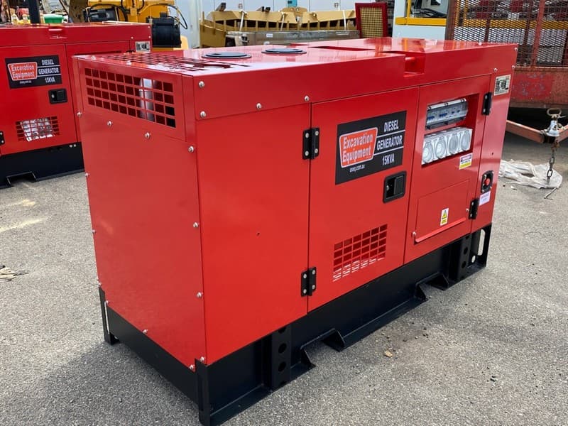 Unused Silenced 15kVA Generator, Model: EXEQ 15-1, 4 Cylinder Diesel Engine, Single Phase , Emergency Stop, Battery Isolator, Lifting point,…