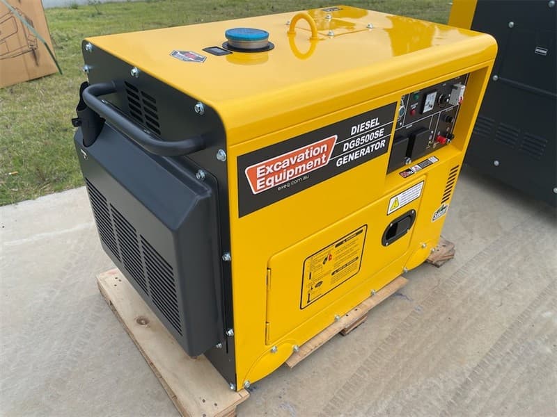 Unused 6kW Silenced Diesel Engine Generator, Model: DG8500SE, Air-Cooled Diesel Engine, Silenced Cabinet, 240V Outlets, Key Start, 50 Hz, Ra…