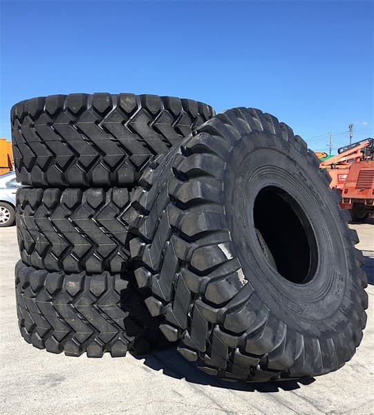 Quantity of 4 Unused 26.5-25 Earthmoving Tyre, Tubeless, E-3/L-3, PR: 28, To suit 22 inch rim, Each Tyre Shipping Dimensions: 1750mm Diamete…