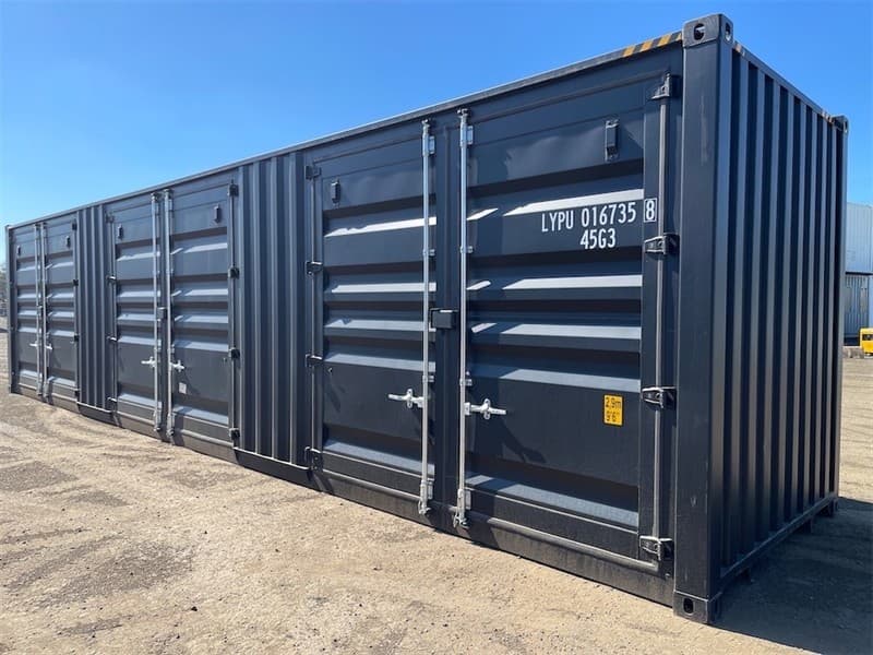 Unused 2024 40ft High Cube 3 Door Side Opening Container, 3 Large side doors on one side, Side Doors Dimensions: Approximately 3m Wide x 2.5…