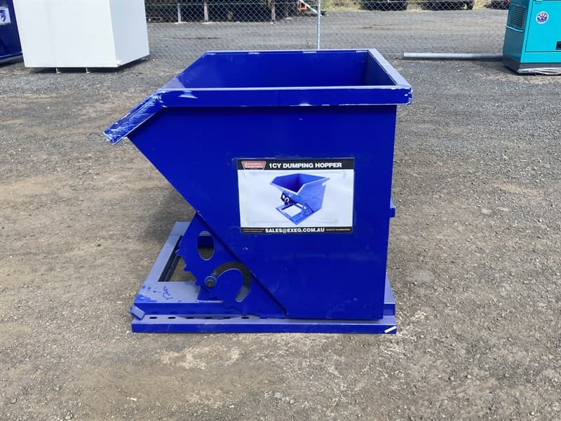 Unused Self Tipping Skip Bin / Hopper, To Suit Forklift, Capacity: 1 Cubic Yard, Fork Pockets, Approximate Dimensions at Top of Skip: 1100mm…