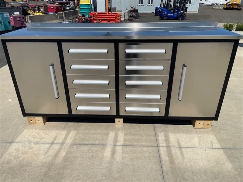 Unused 10 Drawer Stainless Steel Work Bench, Model: 7ft10D-SS, 3 Part Sliding Drawer System, Approximate Shipping Dimensions: 2230mm L x 600…