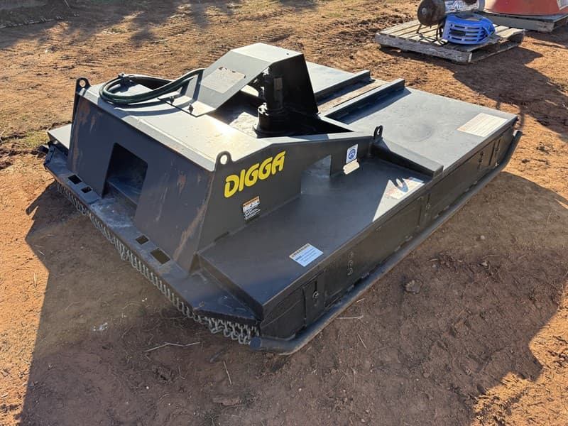 DIGGA 6' SLASHER, Model SL-000170, SN: 2104210041. Hydraulic operation, universal hitch, operating on 327 New Holland skid steer, maximun 20…