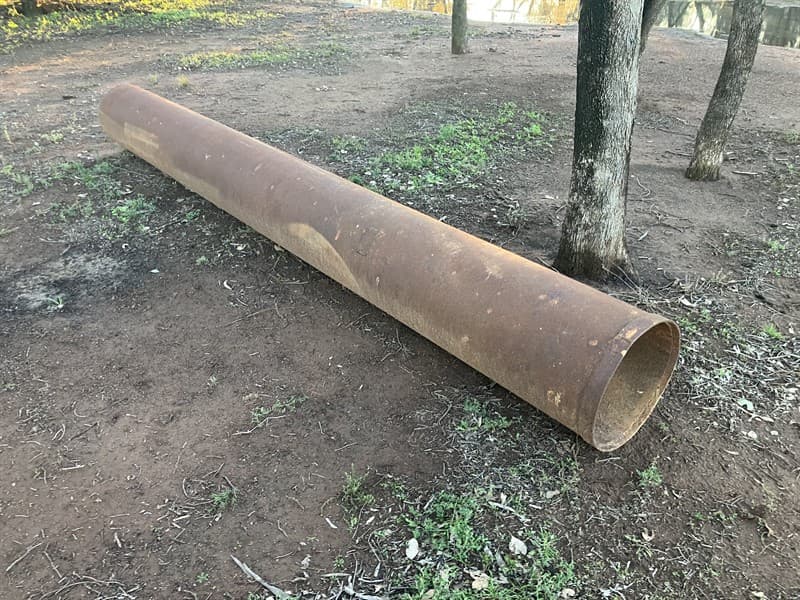 STEEL PIPE. Measuring 3.94 metres long x 390mm inside diametre x 8mm thickness. Excellent condition. Located Trangie, NSW