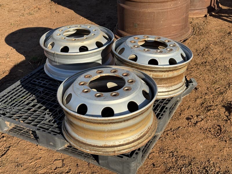 3 X 10 STUD STEEL RIMS. Used condition. Located West Wyalong, 2671.
