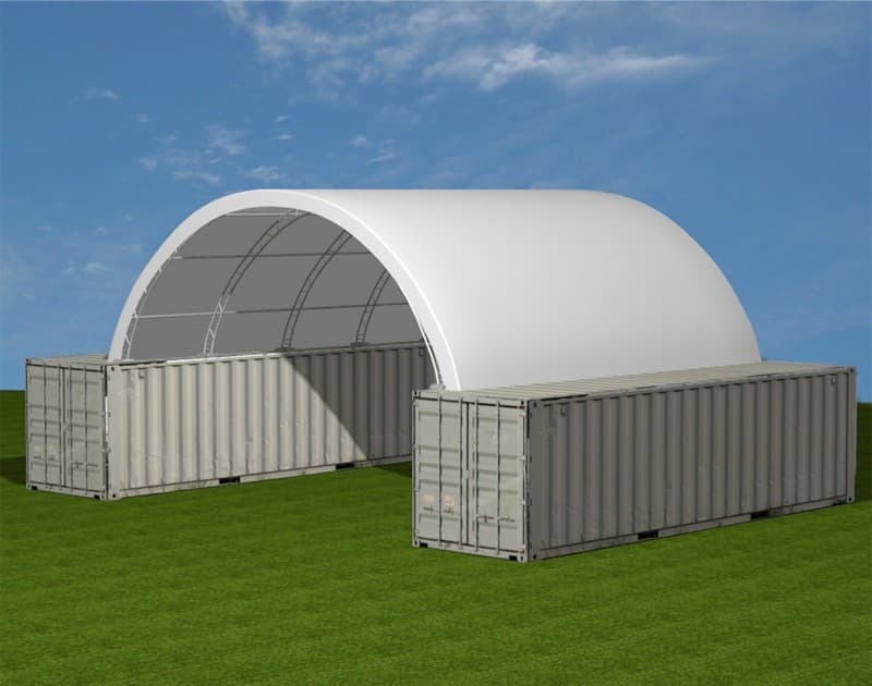 Unused Extra Heavy Duty 40ft Container shelter, Model: C4040S, 40ft wide x 40ft long x 15ft High, double trussed frame & heavy duty tarp, PV…