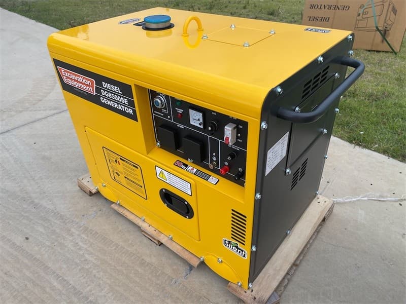Unused 6kW Silenced Diesel Engine Generator, Model: DG8500SE, Air-Cooled Diesel Engine, Silenced Cabinet, 240V Outlets, Key Start, 50 Hz, Ra…