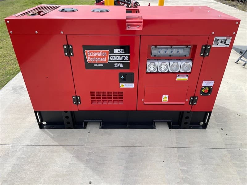 Unused Silenced 25kVA Single Phase Generator, Model: EXEQ 25-1, 4 Cylinder Diesel Engine, Outlets: 4 x 15Amp & 4 x 32Amp Emergency Stop, Bat…
