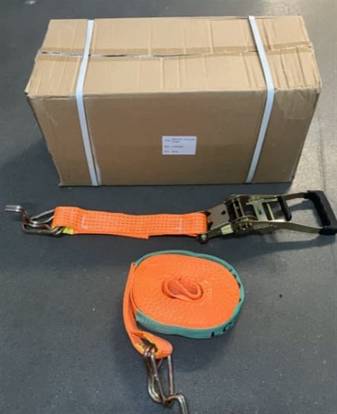 Quantity of 120 Unused Ratchet Straps, Length 9m, Rated to 2500kgs EXEQ Stock No RATSTR03AH