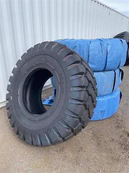 Quantity of 4x Unused 20.5-25 Earthmoving Tyres, Tubeless, Pattern: E3E, PR: 24, To suit 17 inch rim, Each Tyre approximate Shipping Dimensi…