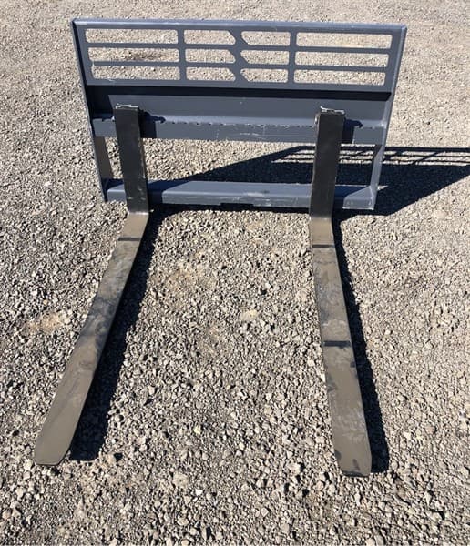 Unused Forks Attachment, to suit Skid Steer, 1200mm Long Forks, Approximate Shipping Dimensions: 1240mm L x 1430mm W x 880mm H, Approximate …