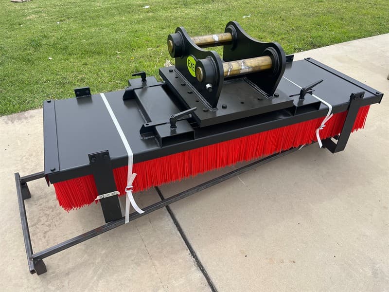 Unused 1800mm Broom Attachment to suit 10-17T Excavator, Model: EXEQBR12, 1800mm wide, Pin Diameter: 65mm, Centre to Centre: 385mm, Between …