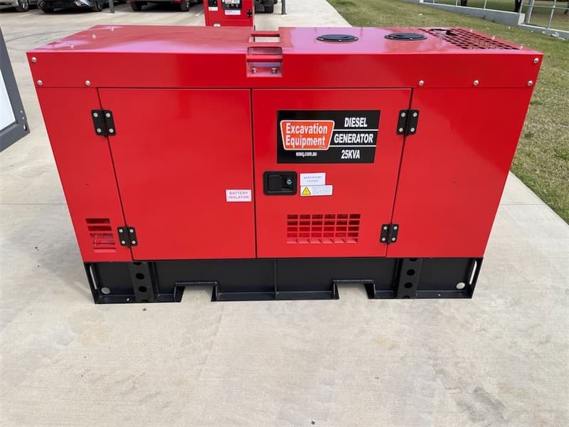 Unused Silenced 25kVA Single Phase Generator, Model: EXEQ 25-1, 4 Cylinder Diesel Engine, Outlets: 4 x 15Amp & 4 x 32Amp Emergency Stop, Bat…