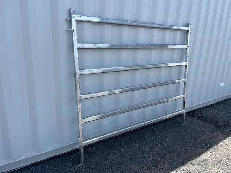 Quantity of 8 Unused Cattle Fence Panels, Galvanized 6 Rail Panels, 1800mm High - 2080mm Wide, Weight: 30kgs per panel, 40mm outside Box Ste…