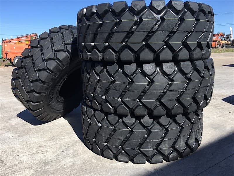 Quantity of 4 Unused 23.5-25 Earthmoving Tyre, Tubeless, E-3/L-3, PR: 24, To suit 19.5 inch rim, Each Tyre Shipping Dimensions: 1615mm Diame…