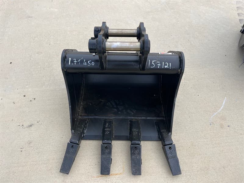 450mm GP/Digging Bucket to suit 1.7T Excavator, GP Bucket to Suit 1-3T Excavator with 4 Teeth, Width: 450mm, Pin Diameter: 30mm, Centre to C…