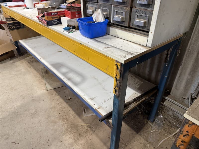 WORK BENCH. L 2.70 x D 0.600 x H 0.920. Contents not included.GST will not be added to knock down price. GST still added to buyers premium. …