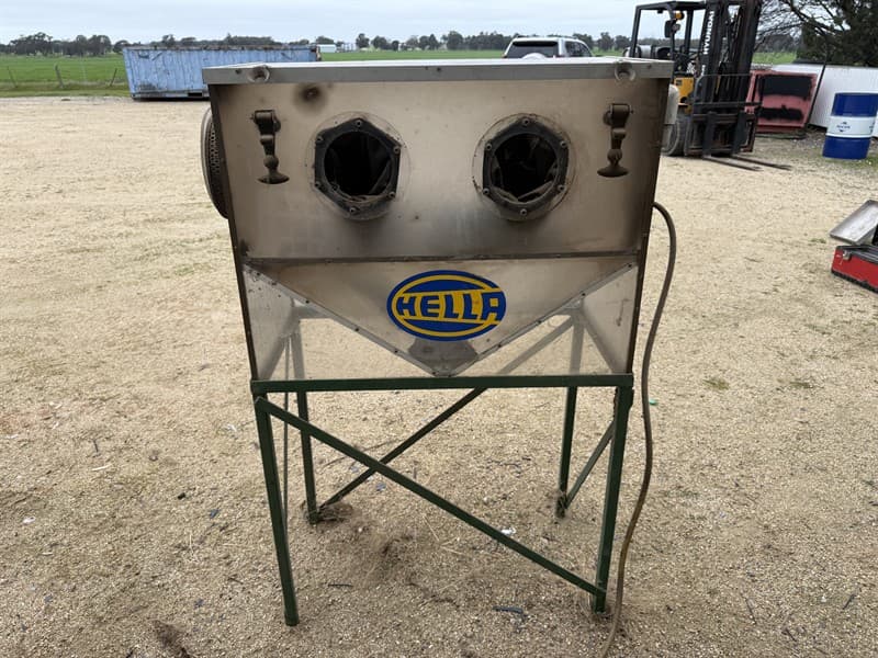 HELLA SAND BLASTING CABINET. Working Condition unknown. GST will not be added to knock down price. GST still added to buyers premium. **PLEA…
