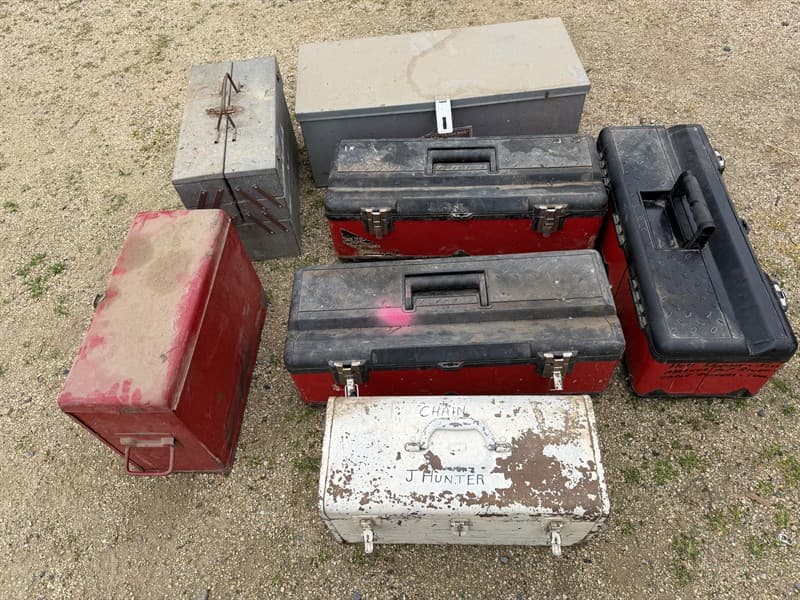 ASSORTED TOOLBOXES x 7. Includes contents as shown. GST will not be added to knock down price. GST still added to buyers premium. **PLEASE N…