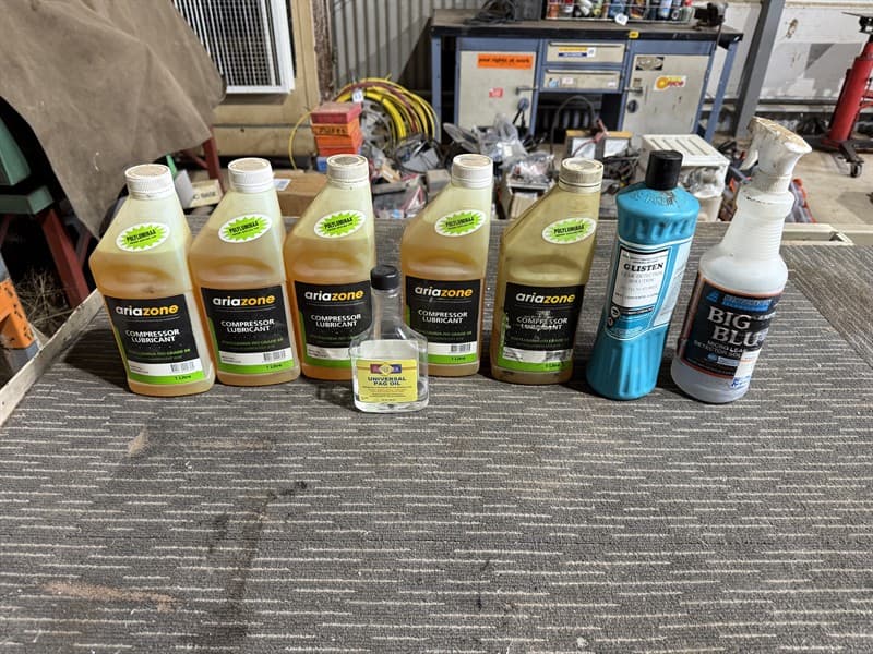 COMPRESSOR LUBRICANT & DEFLECTOR FLUID. Quantity varies. GST will not be added to knock down price. GST still added to buyers premium. Pleas…